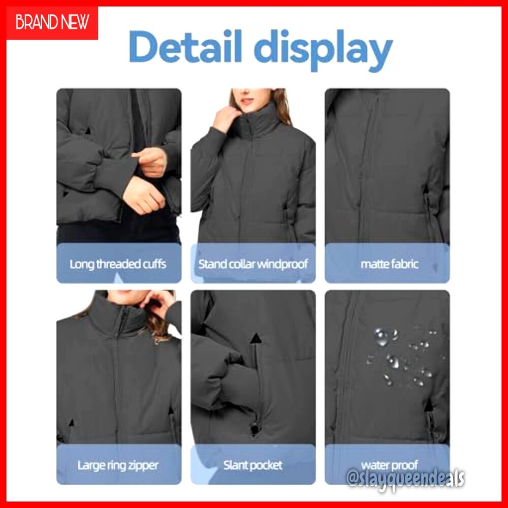 Cropped Puffer Jacket With Pockets, Waterproof, L… - image 6